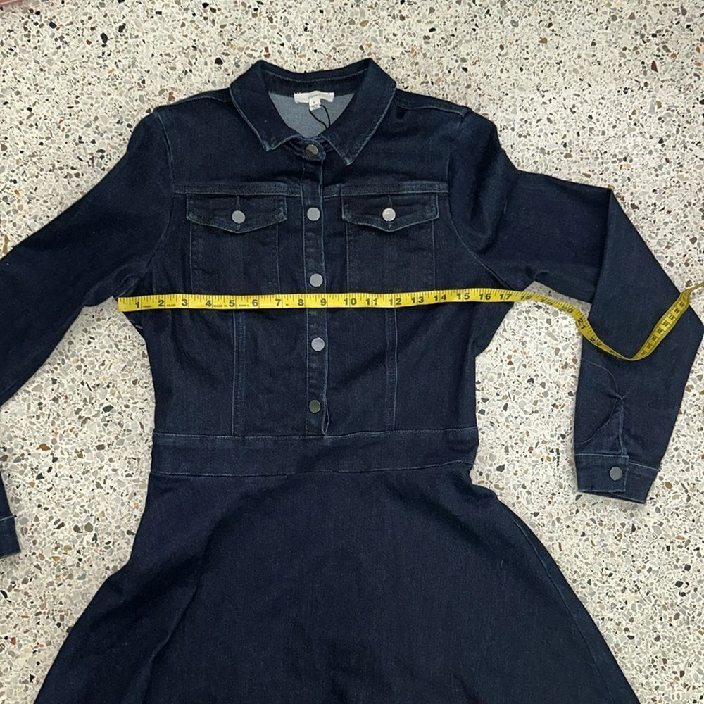 A Loves A dark denim a line mini dress snap front m  medium - Picture 5 of 7